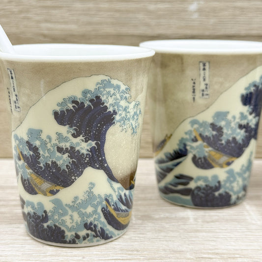 Set Tazzine "La grande onda di Kanagawa" di Hokusai Enesco