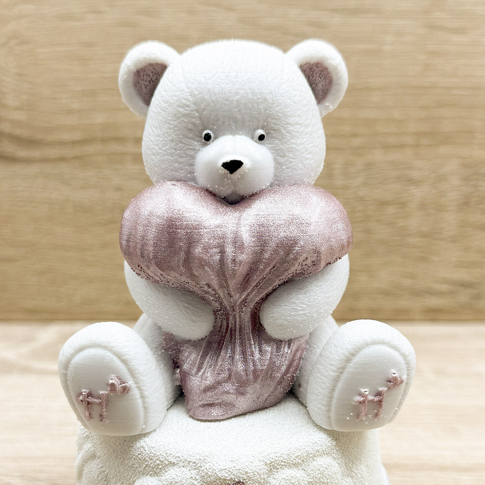 Carillon Orsetto con Cuore Rosa Orchidea