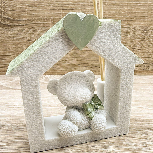 Profumatore Casetta con Orsetto Verde Orchidea