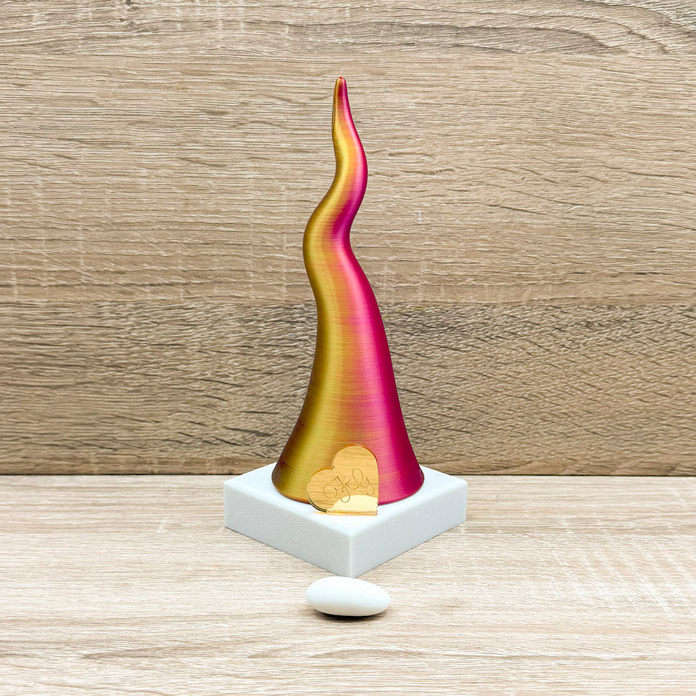 Corno Multicolor Fucsia con Cuore Orchidea