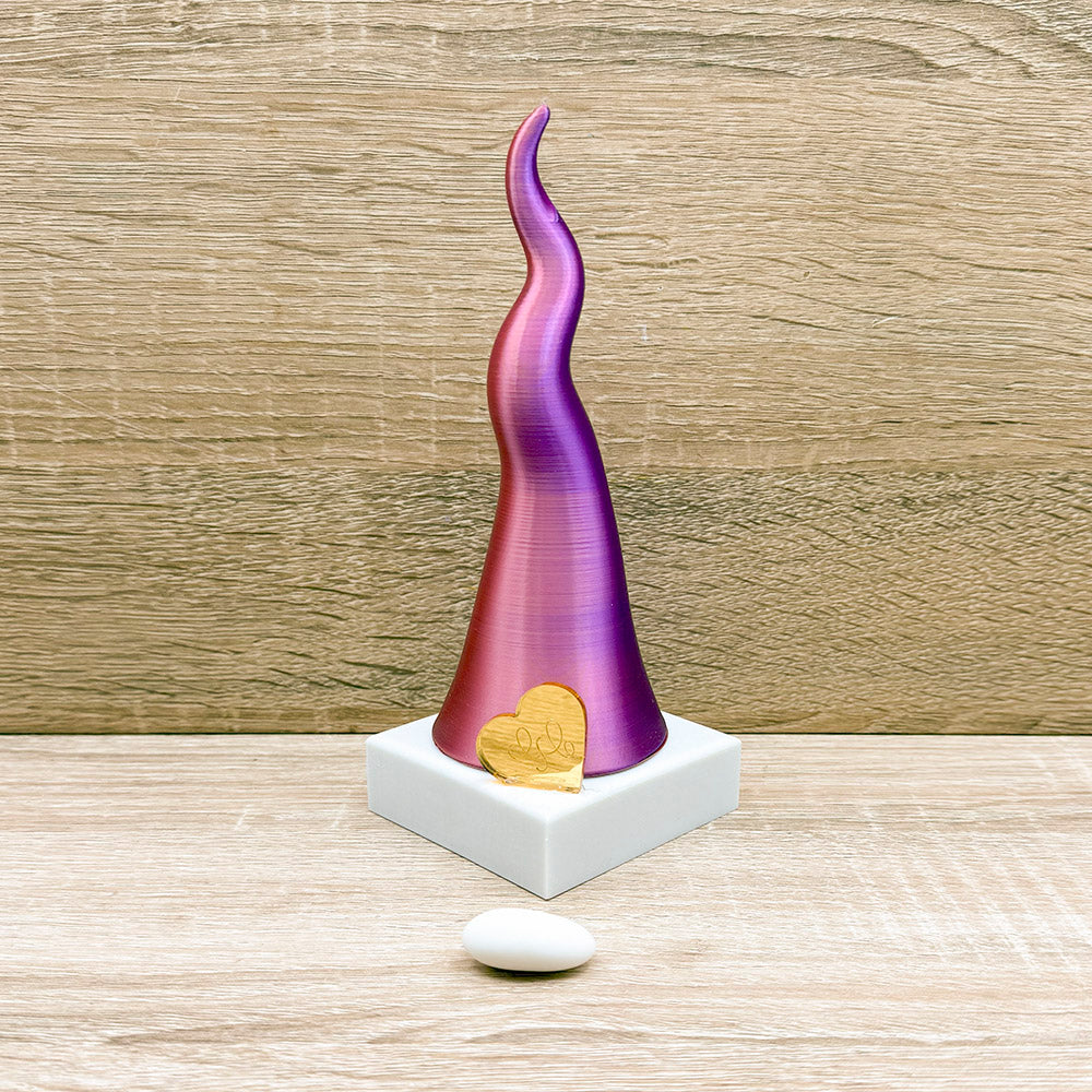 Corno Multicolor Viola con Cuore Orchidea