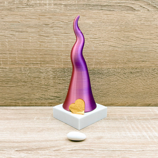 Corno Multicolor Viola con Cuore Orchidea