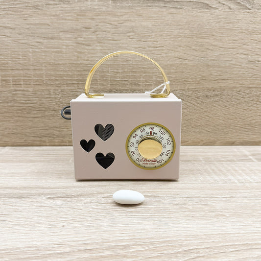Radio Cassa Vintage Rosa e Oro Baratti