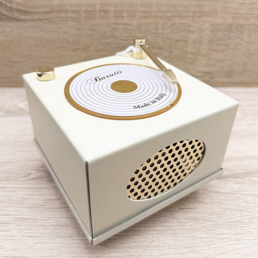 Giradischi Cassa Vintage Nocciola e Oro Baratti