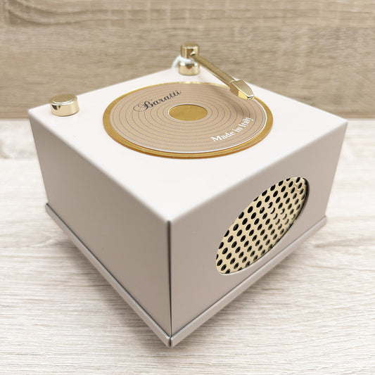 Giradischi Cassa Vintage Tortora e Oro Baratti