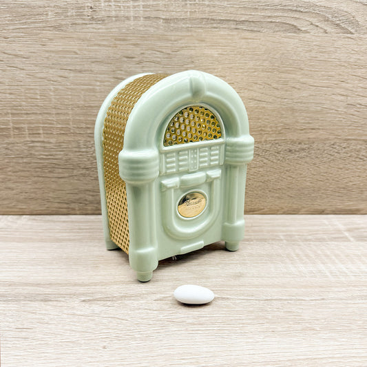 Jukebox Cassa Vintage Verde Salvia e Oro Baratti