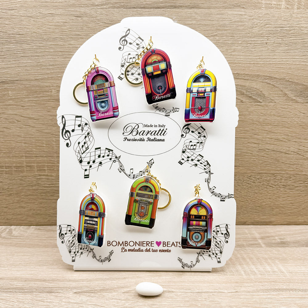 Jukebox Cassa Vintage Bianco e Oro Baratti