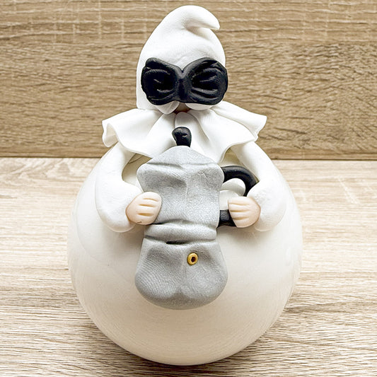 Pulcinella con Caffettiera Bella Napoli