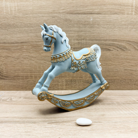 Cavallo A Dondolo Azzurro Mandorle by Paben