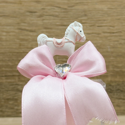 Scatolina Portaconfetti Cavallino Rosa Orchidea Bomboniere