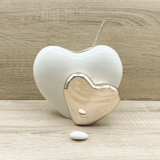 Profumatore Doppio Cuore Bianco e Oro Rosa Claraluna