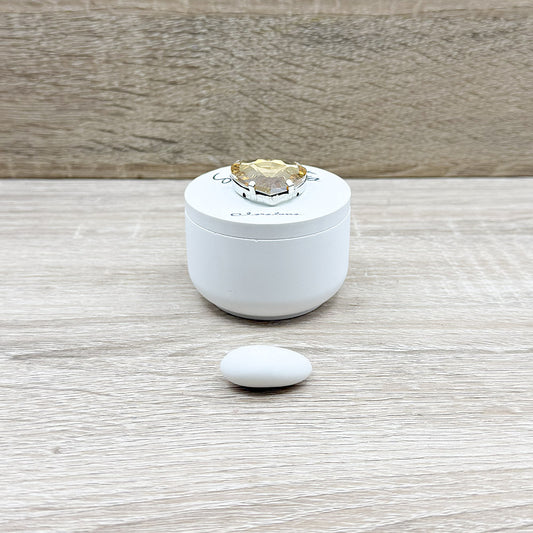 Candela Piccola Bianca Cuore Oro Claraluna