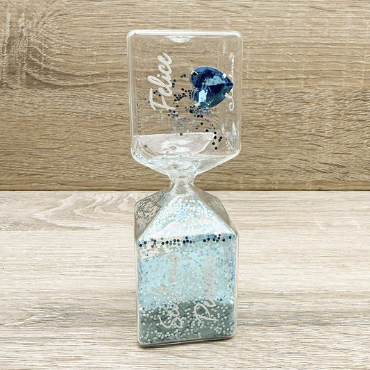 Clessidra Piccola Celeste con Strass Cuore Claraluna