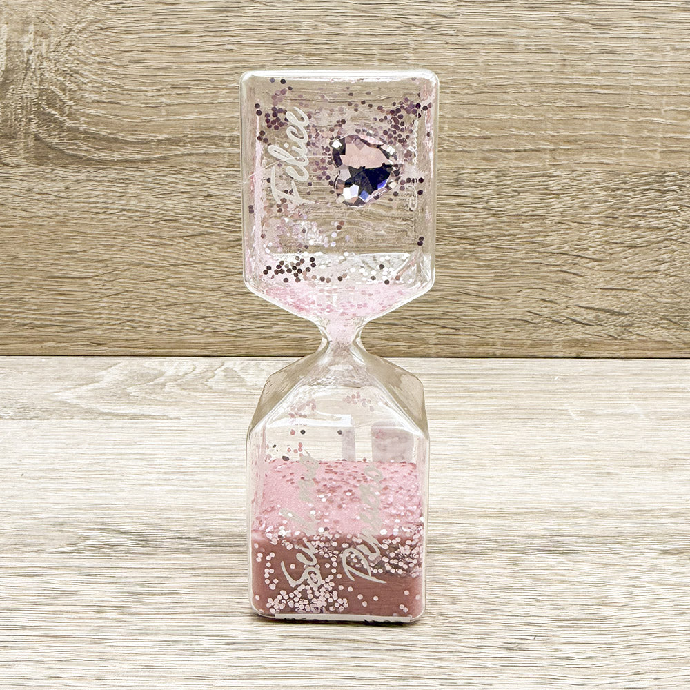 Clessidra Piccola Rosa con Strass Cuore Claraluna