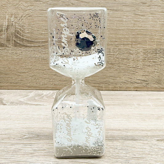 Clessidra Bianca con Strass Cuore Claraluna