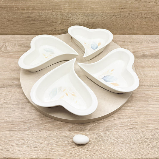 Set 4 Ciotole Cuore con Vassoio Fiori Mandorle by Paben