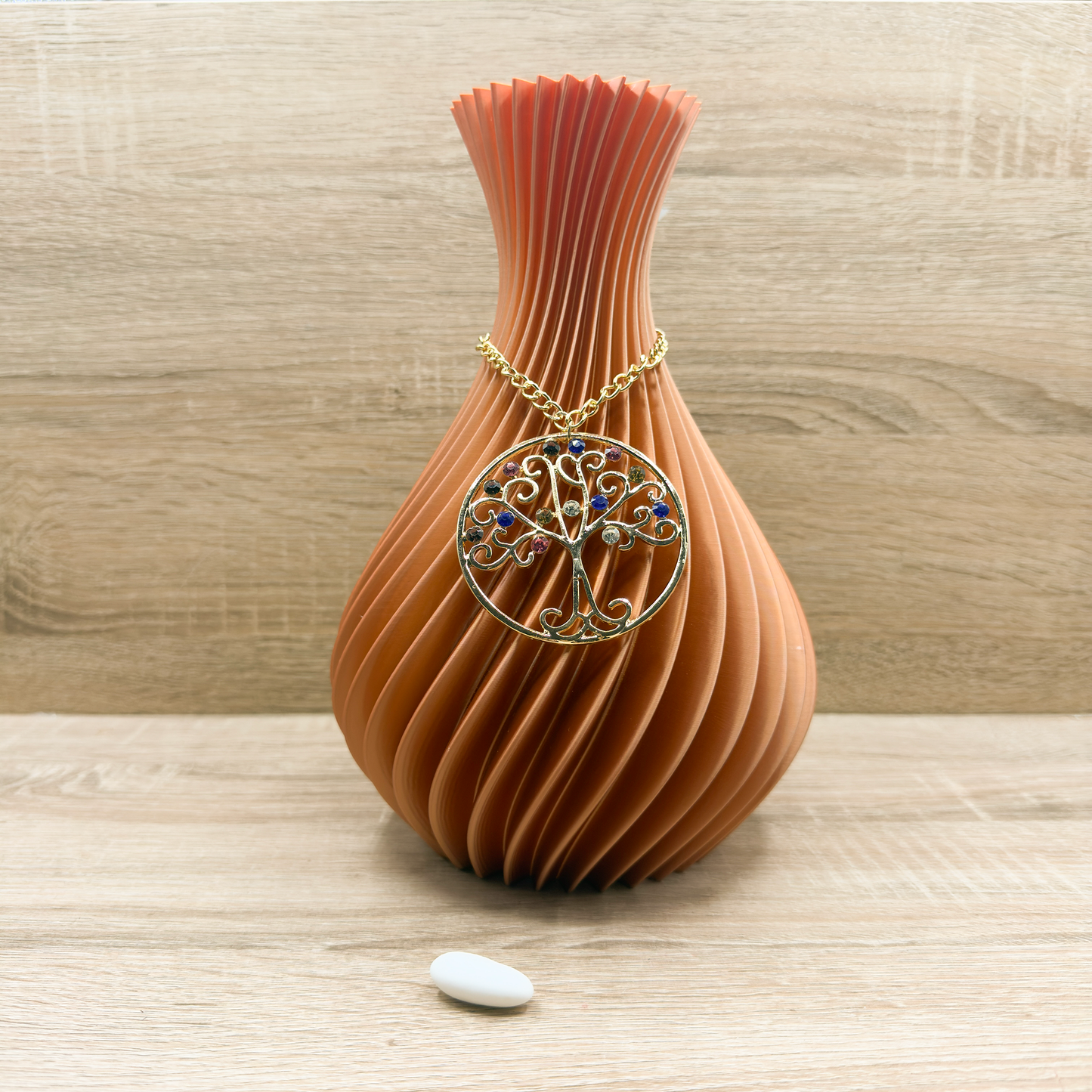 Vaso In Polimero Arancione Con Effetto Plissettato Madrhelen