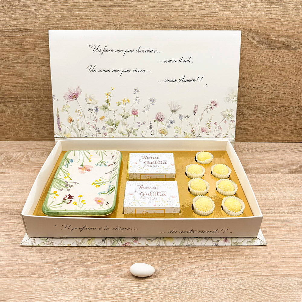 Vassoio Fiorito con Saponi Marla Collection