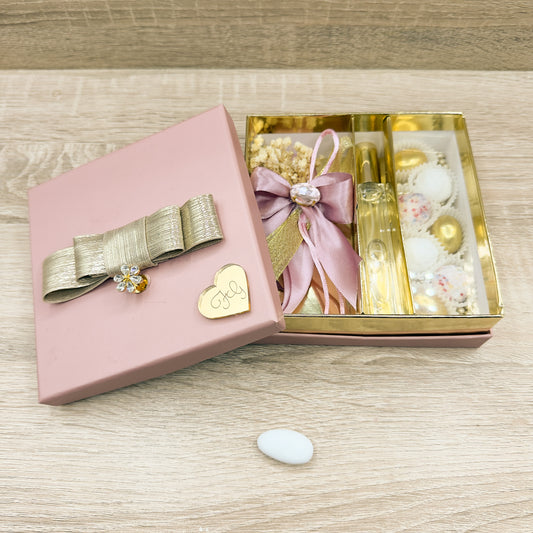 Scatolina Con Confetti, Profumo, Fiocco e Fiori Orchidea Bomboniere