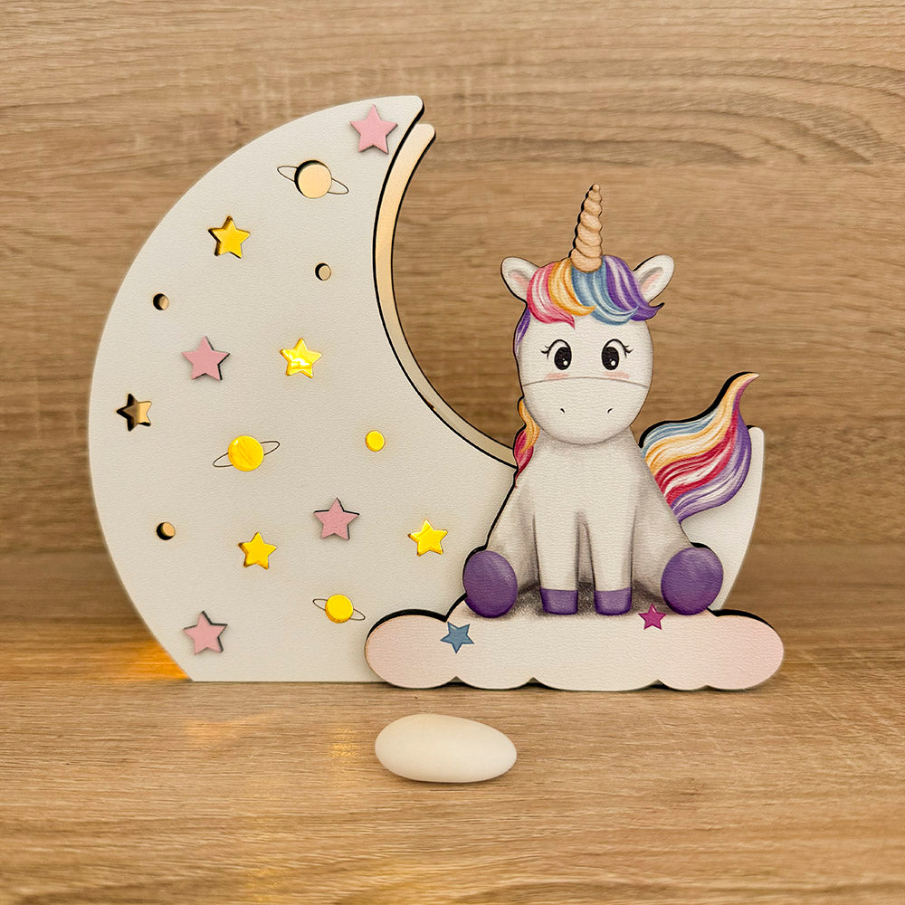 Lampada Luna con Unicorno Artèka