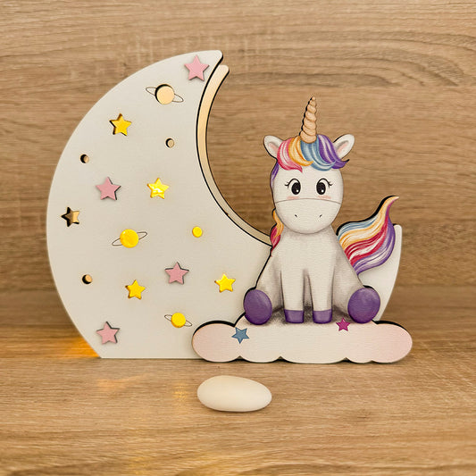 Lampada Luna con Unicorno Artèka