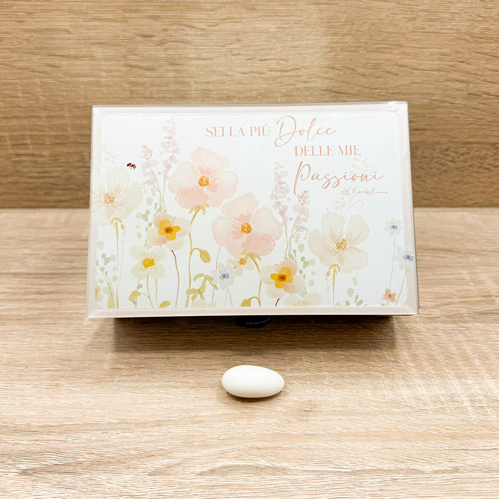 Scatola Porta Gioie Decoro Floreale Rosa Claraluna