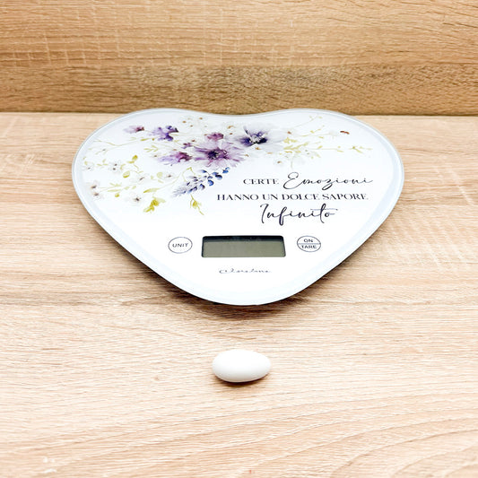 Bilancia Cuore Decoro Floreale Lilla Claraluna