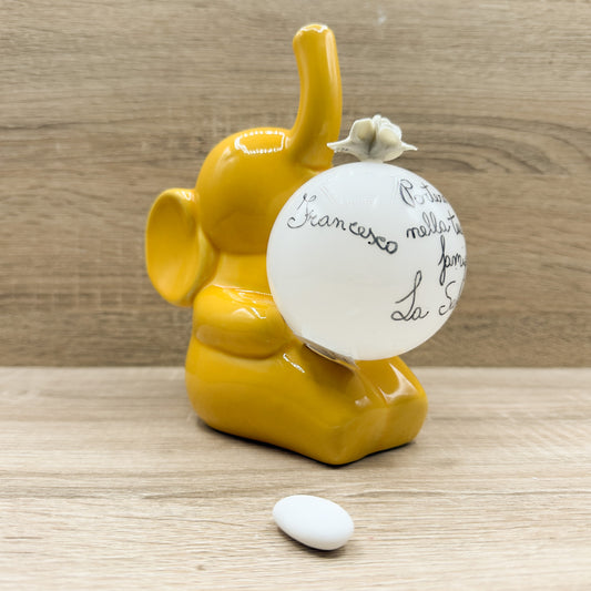 Lampada Elefante Arancione Con Frase Orchidea Bomboniere