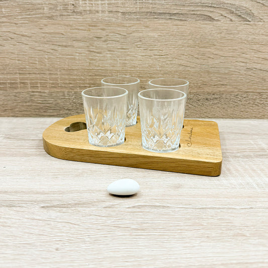Vassoio Acacia con Quattro Bicchierini Claraluna
