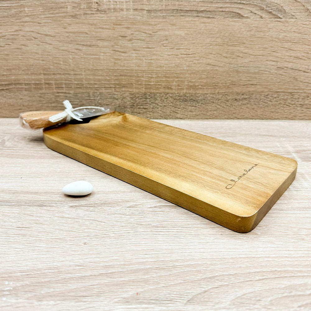 Tagliere Acacia Grande con Coltellino Claraluna
