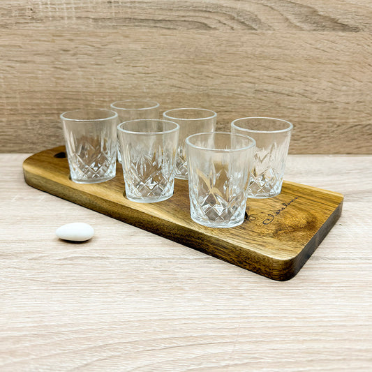 Vassoio Acacia con Sei Bicchierini Claraluna