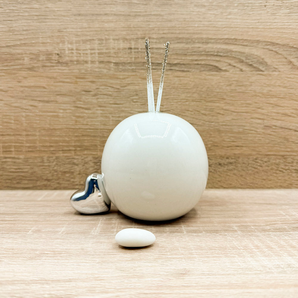 Profumatore Mappamondo Grande con Cuore Argento e Frase Claraluna