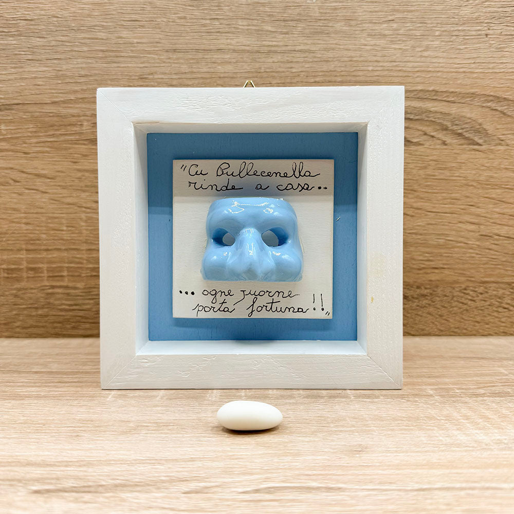 Quadretto Pulcinella Azzurro Bella Napoli