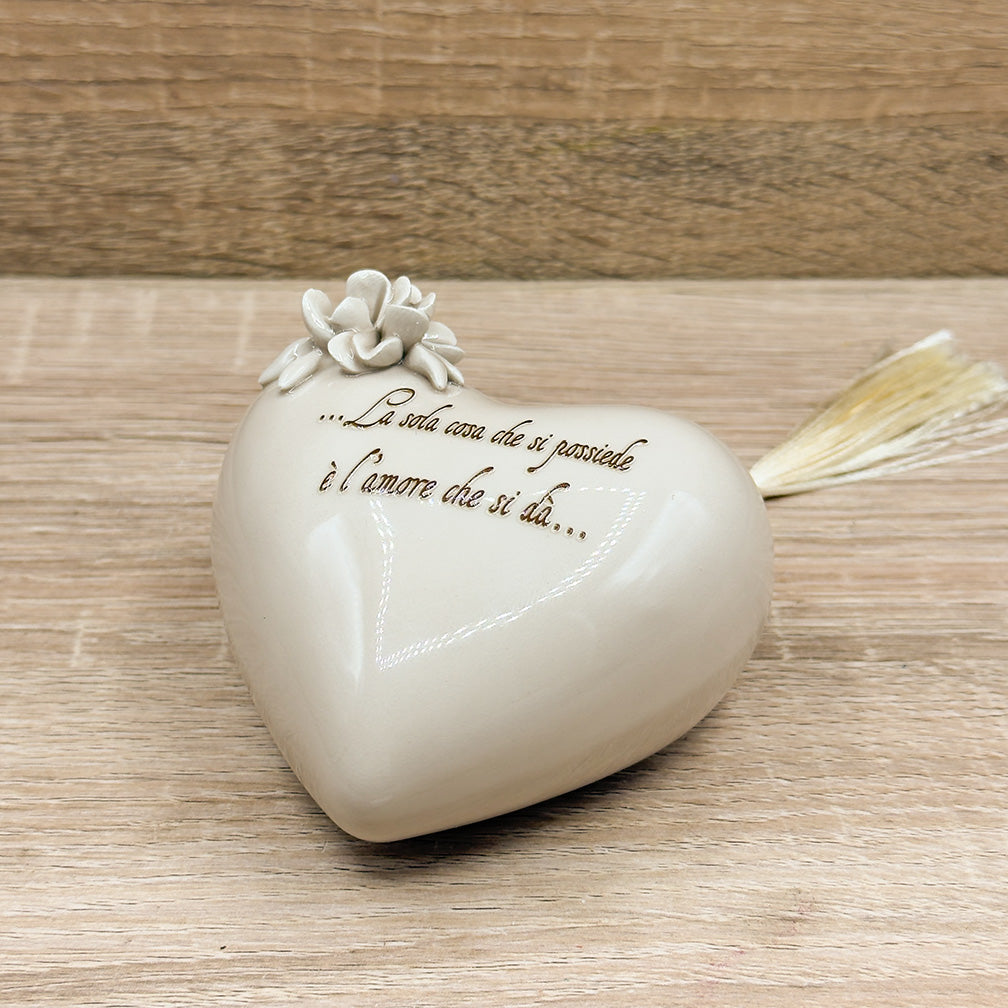 Cuore Tortora Con Frase Orchidea Bomboniere