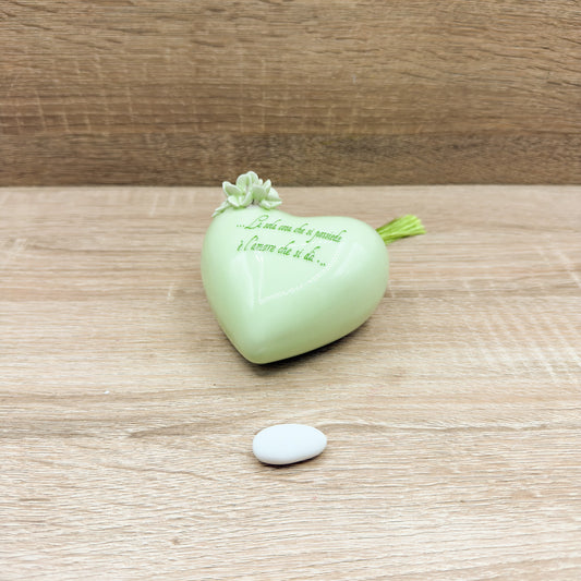 Cuore Verde Con Frase Orchidea Bomboniere