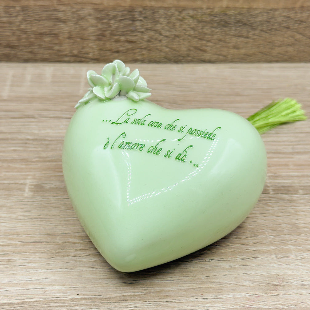 Cuore Verde Con Frase Orchidea Bomboniere
