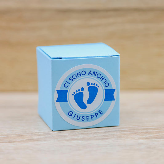 Scatolina Portaconfetti Azzurra Personalizzata