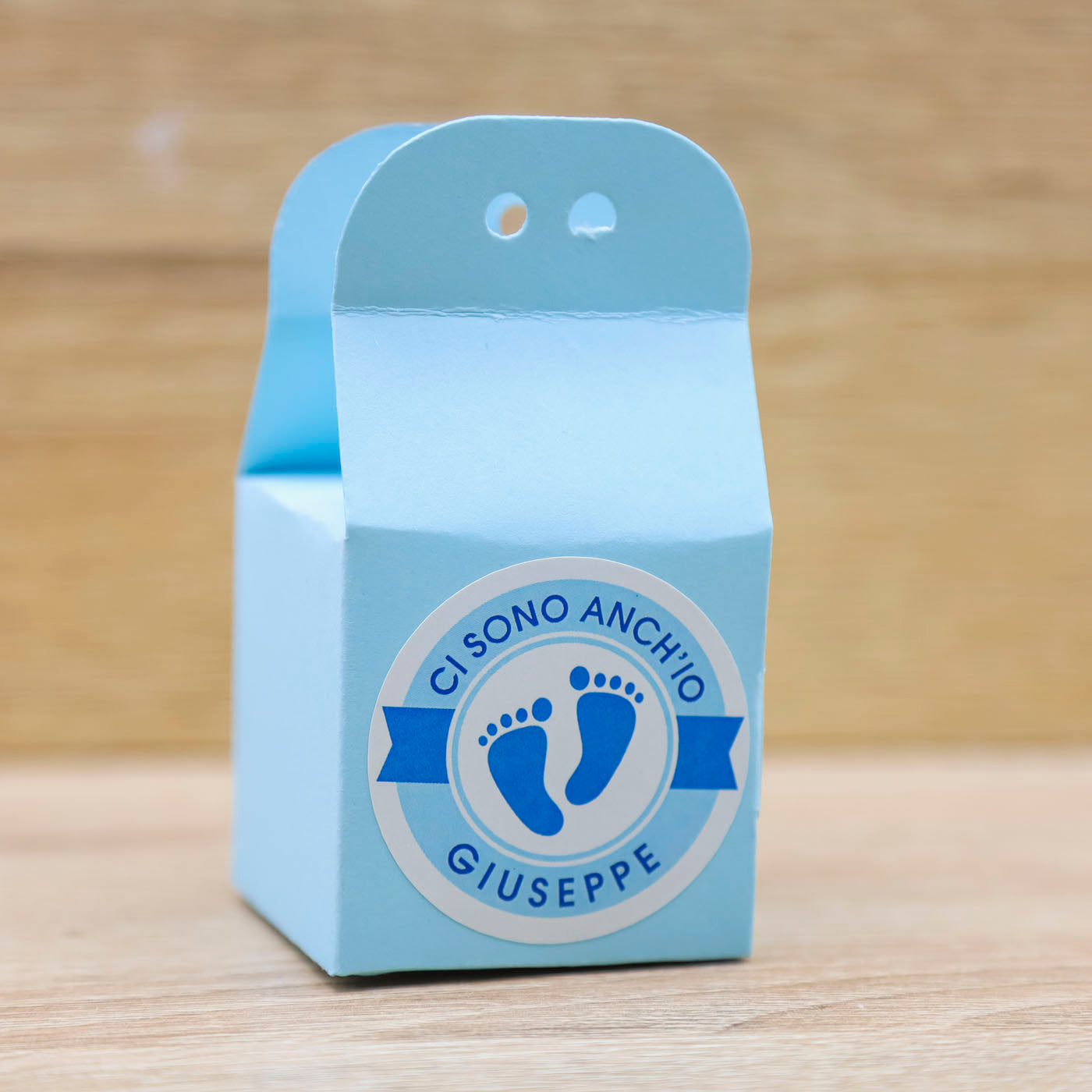 Scatolina Portaconfetti Azzurra Personalizzata