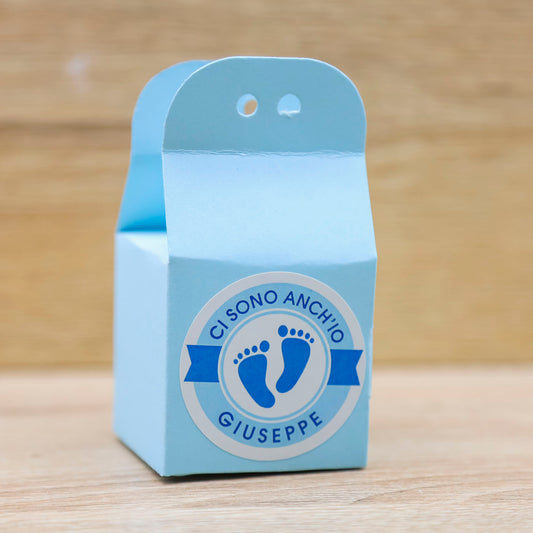 Scatolina Portaconfetti Azzurra Personalizzata