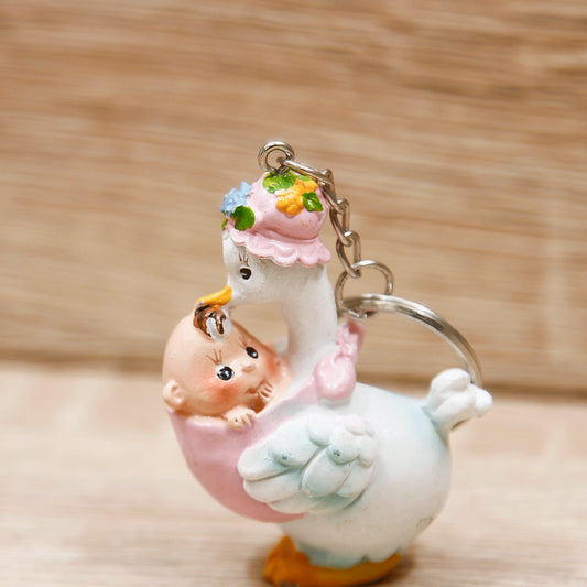 Portachiavi Cicogna Rosa