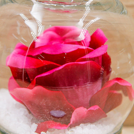 Campana Cristalli con Rosa Fucsia e Corona Oro Via Margutta