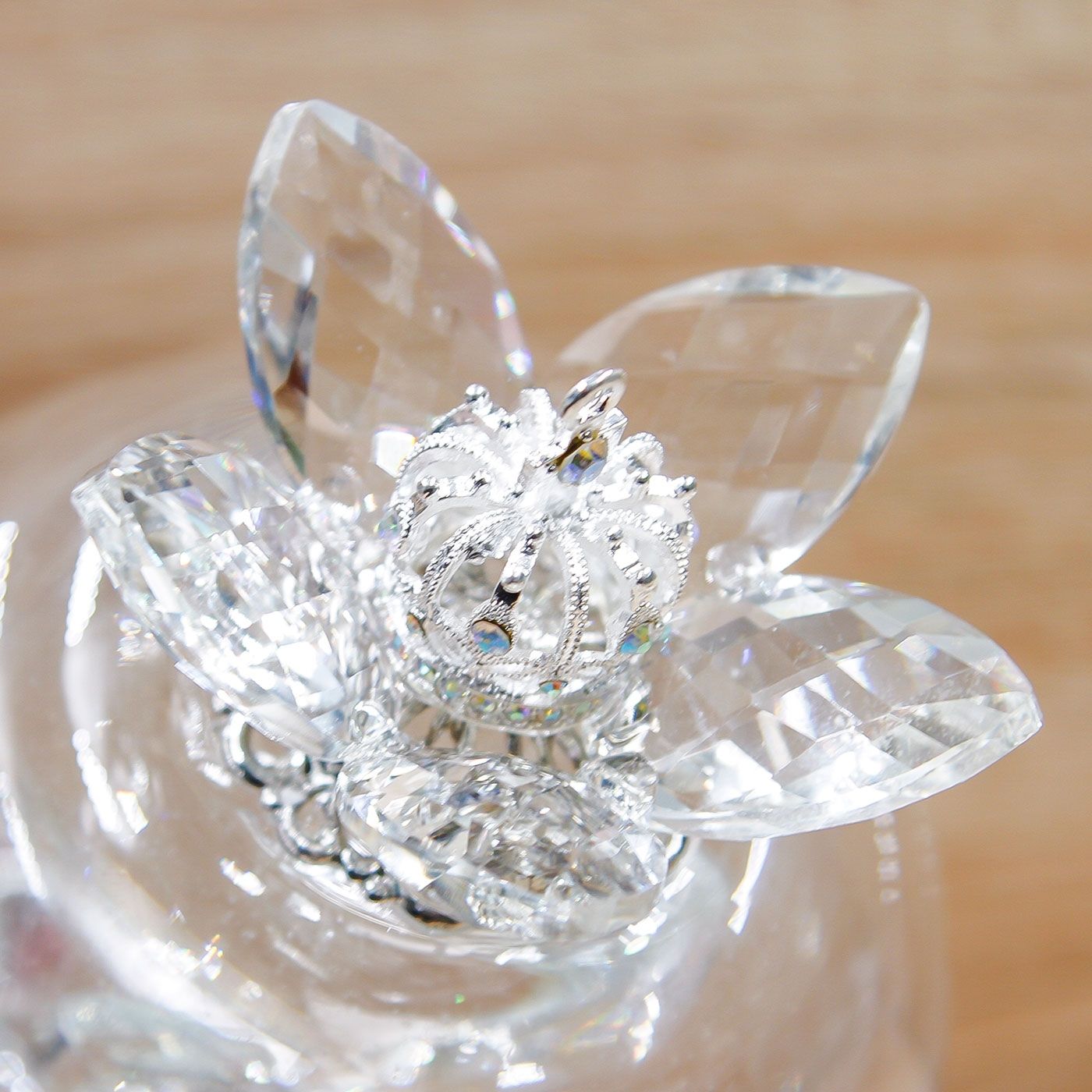 Campana Led Cristalli con Cuori e Corona Argento Via Margutta