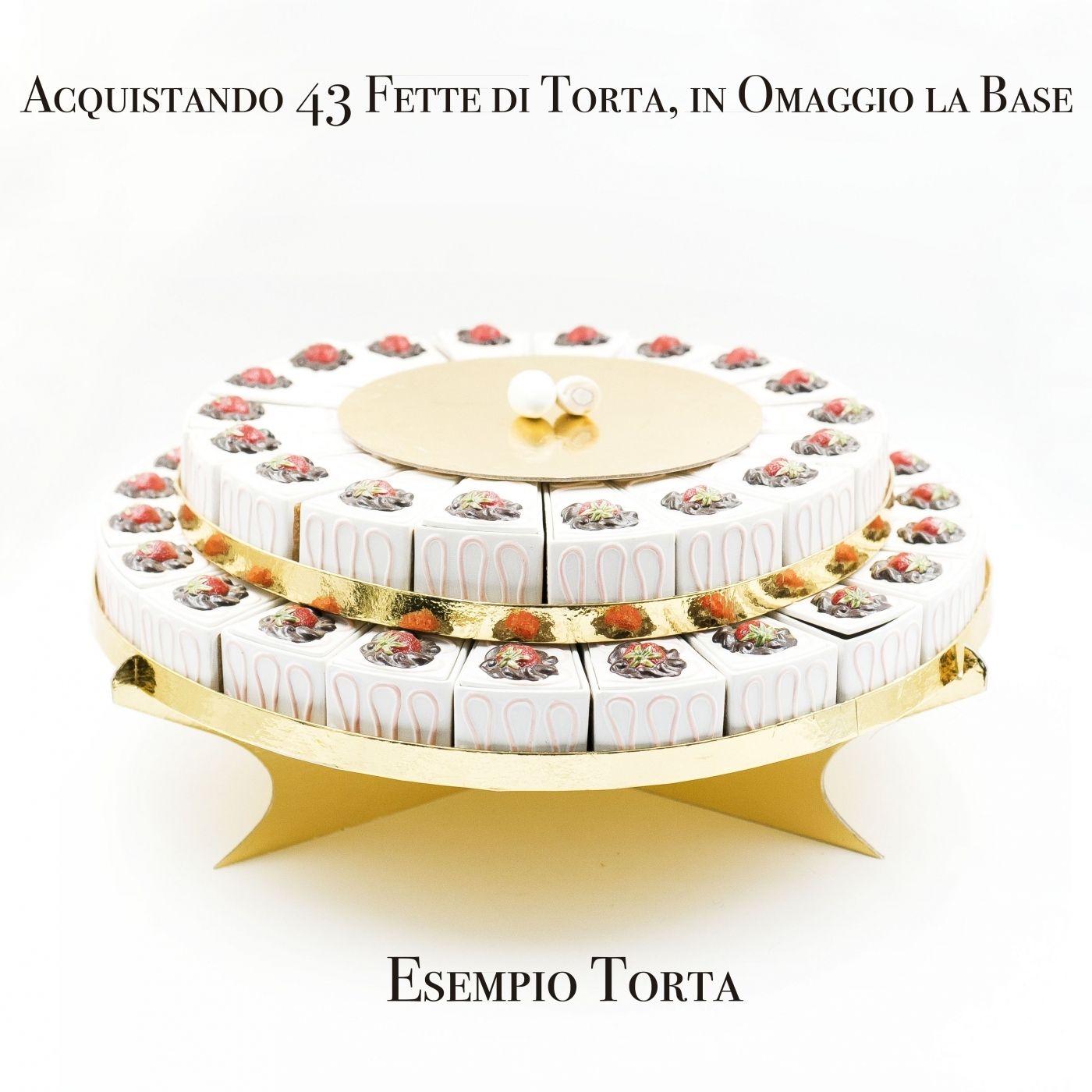 Porta Bon-Bon Fetta Torta Cioccolato Bianco