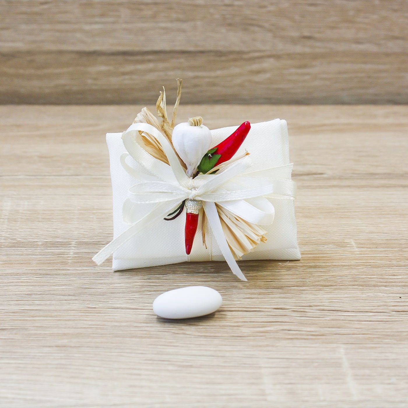 Bomboniere Pochette Bianca Matrimonio Sacchetto Pochette Panna