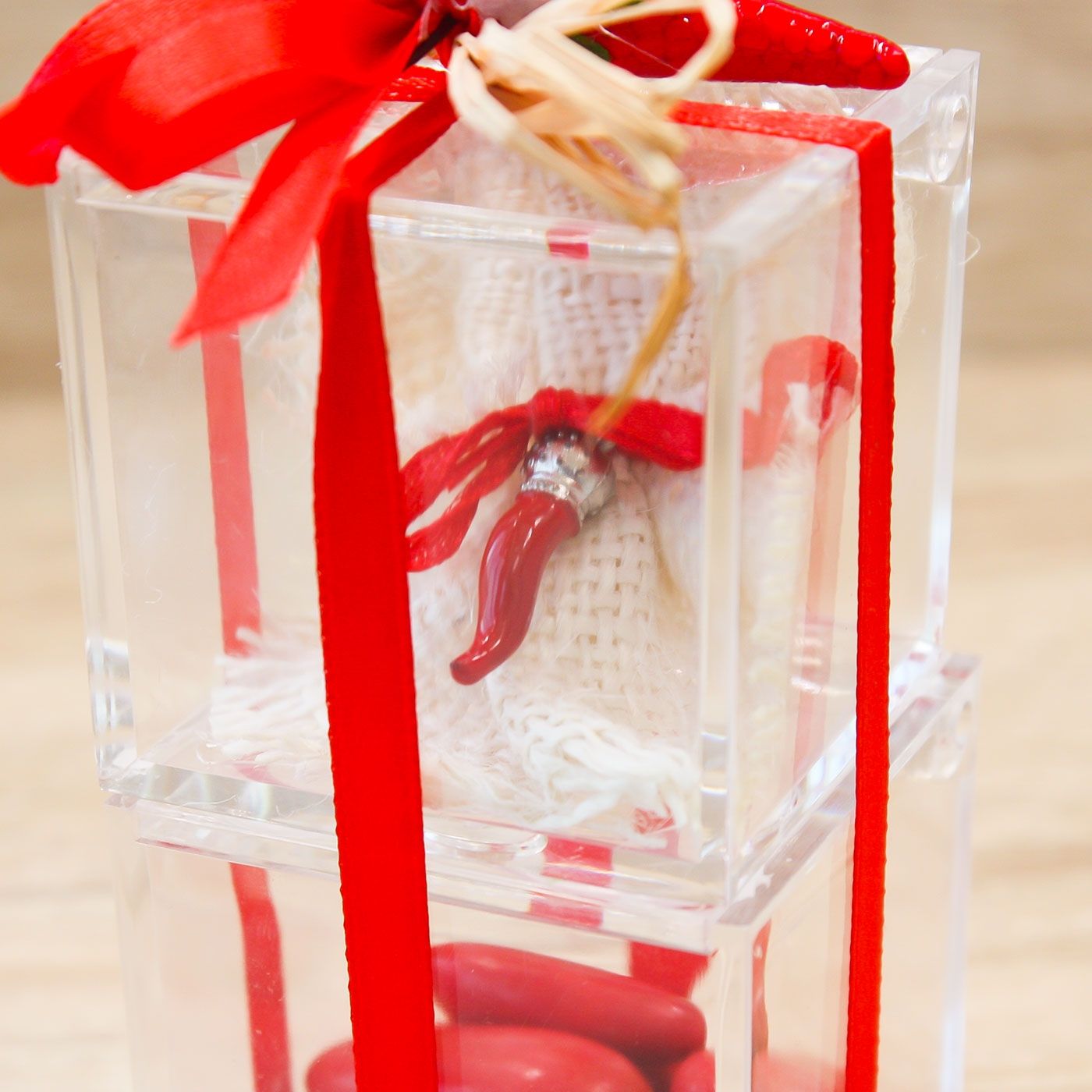 Doppio Cubo Rosso con Peperoncino Linea Fortuna