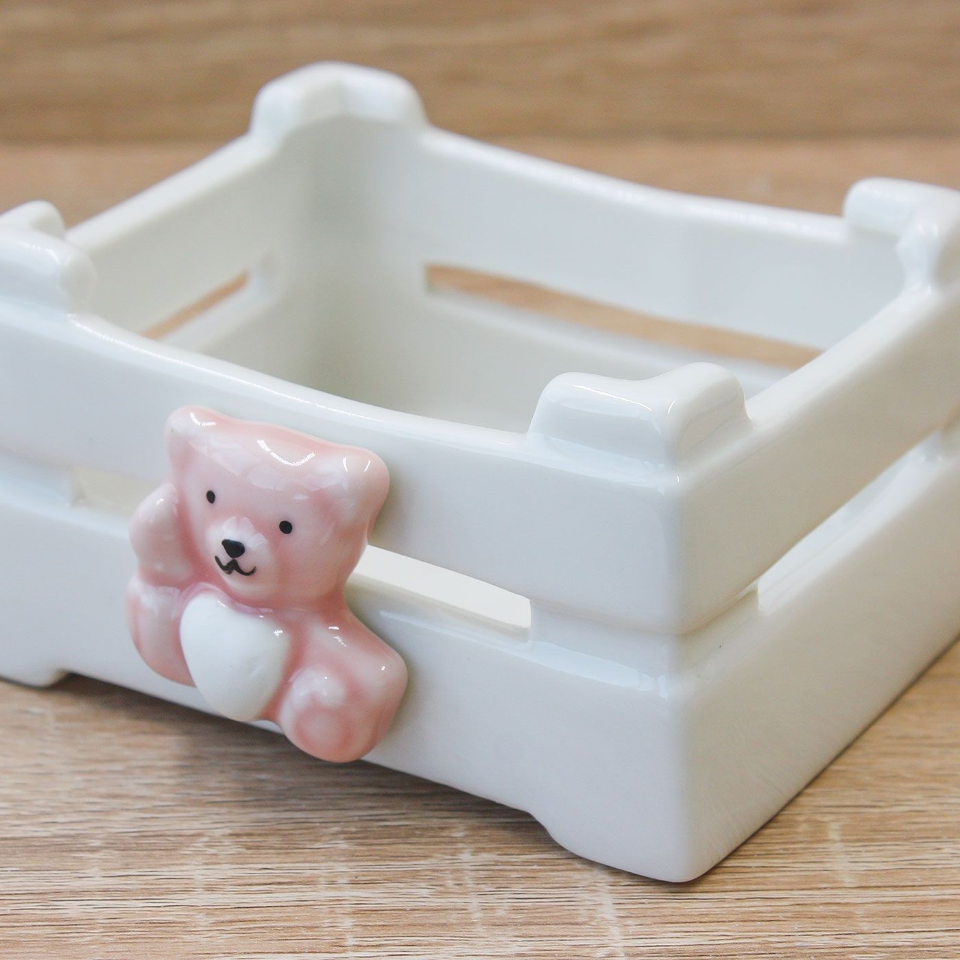 Cassetta con Orsetto del Cuore Rosa