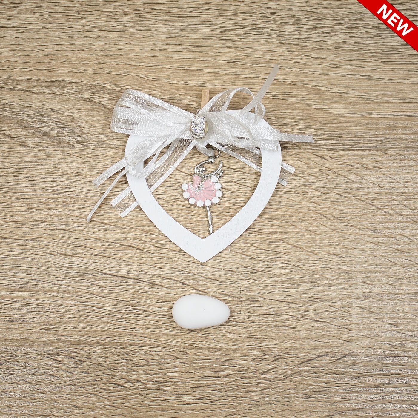 Segnaposto Cuore con Ciondolo Ballerina