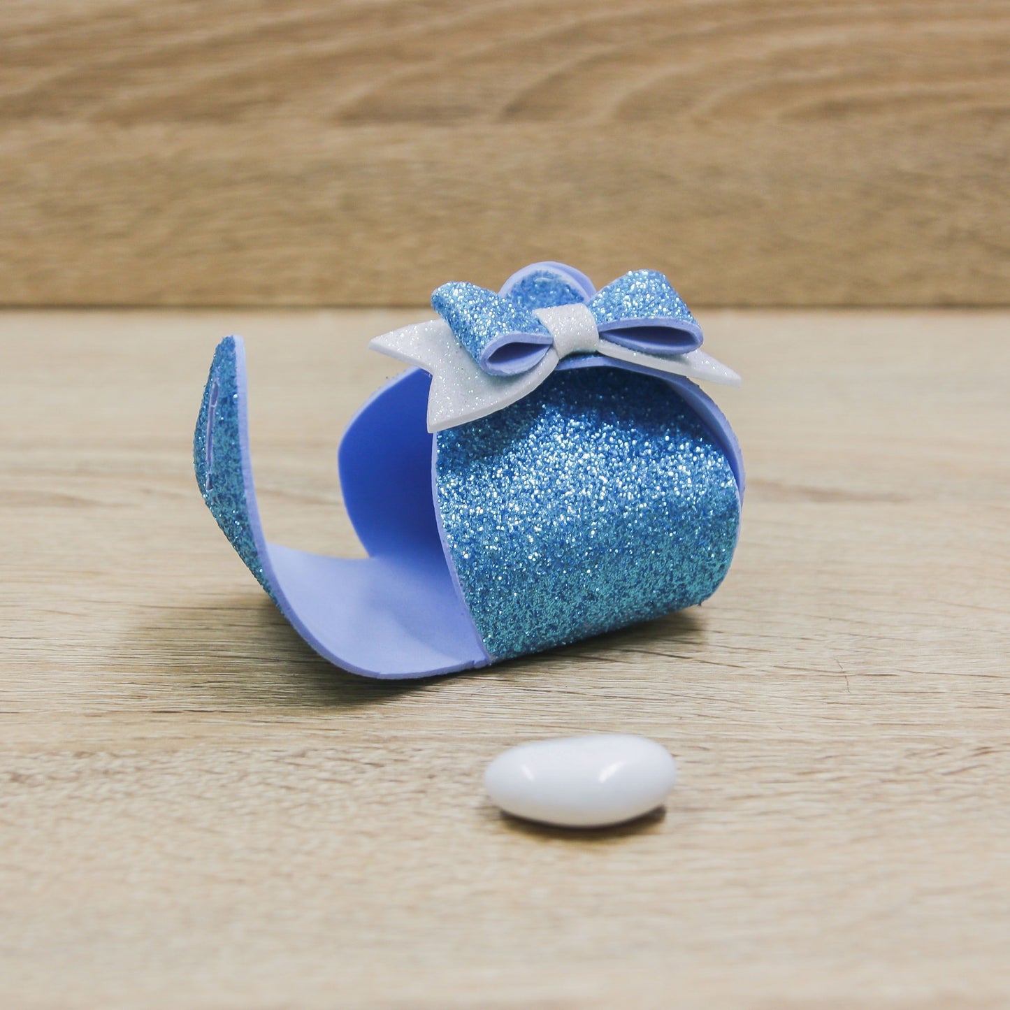 Portaconfetti Piccolo Glitter Celeste