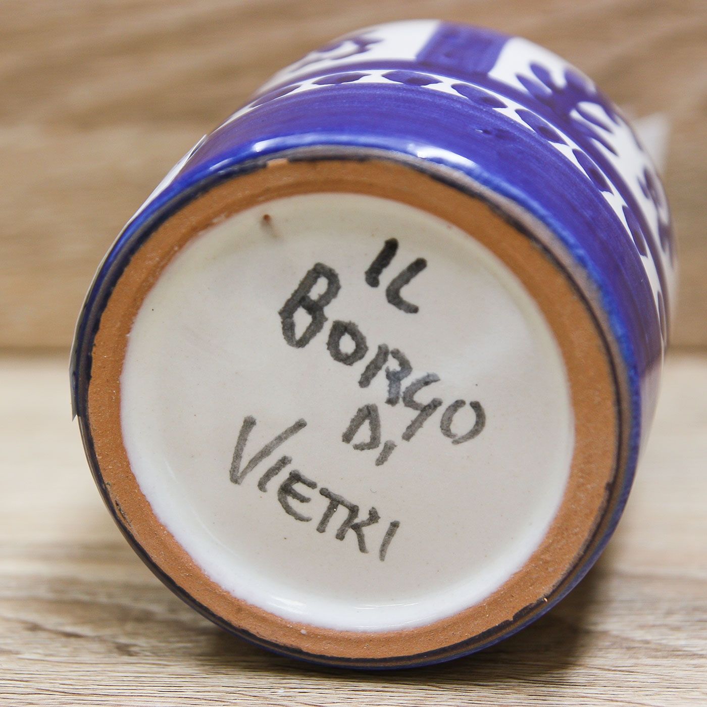 Bottiglia Liquore Decori Blu Stile Vietrese Il Borgo di Vietri