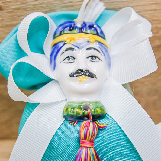 Sacchetto Turchese con Testa Moro